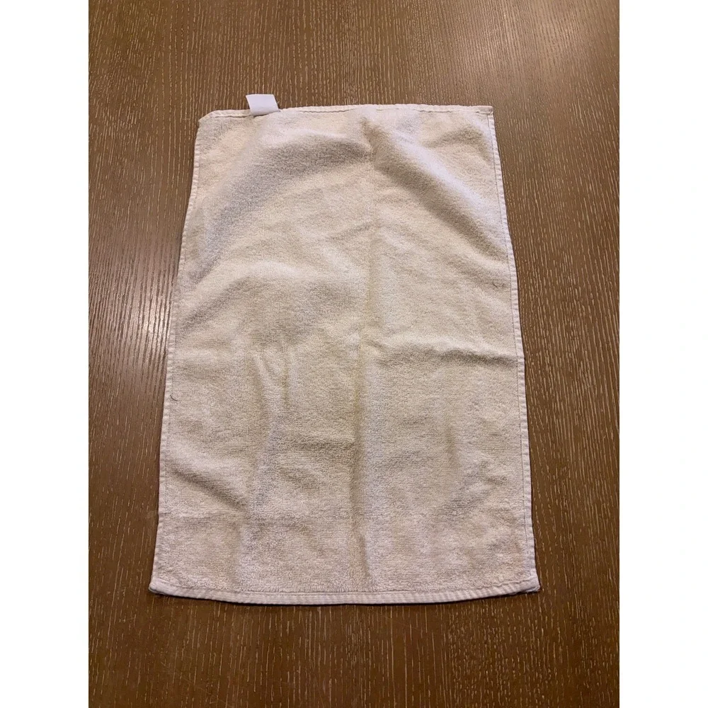 Vintage The Bathworks 2pc Bath & Hand Towel Set Ivory Floral Embroidered EUC